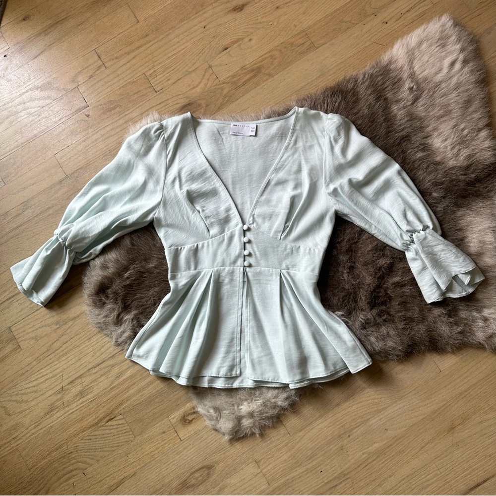 ASOS Light Green Blouse with Button Detail